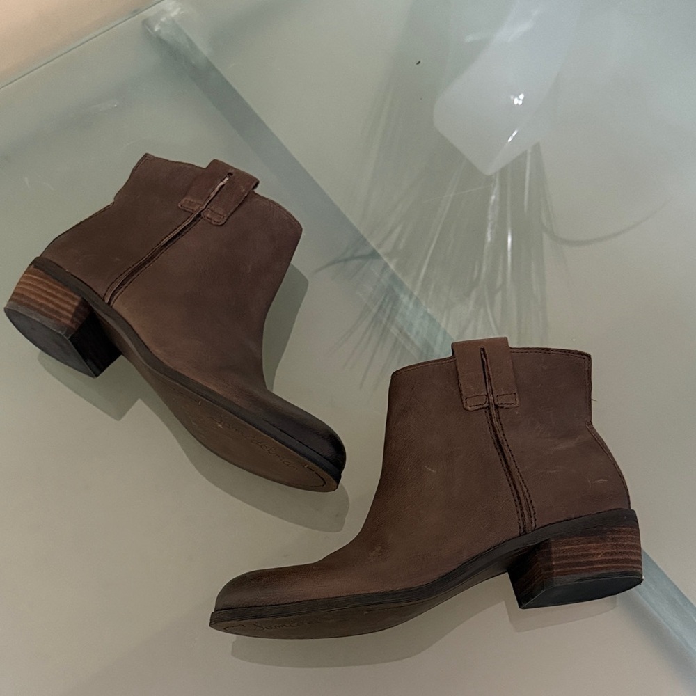 Sam Edelman Brown Leather Western Ankle Booties Cowboy Boots Size 7